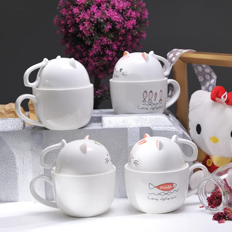 Creative Cartoon Ceramic Mug Porcelain Cup Cute Cat 3D Mugs Large Capacity Glass Milk Cup with Lid, White
Creative Cartoon Ceramic Mug Porcelain Cup Cute Cat 3D Mugs Large Capacity Glass Milk Cup with Lid, White
