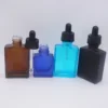 rectangle Custom printing tube packaging essential oil dropper glass bottle blue 30ml