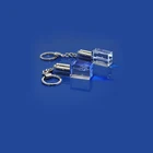 Wholesale Glass Crystal Custom Keychain with LED for Gift Items