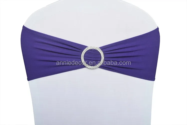 Royal Blue Elastic Chair Sashes Spandex with Buckle Wedding Banquet Party Hotel Event Decoration Chair Bows