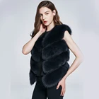 2018 Real Fox Fur Gilet Women Winter Genuine Soft Natural Fur Short Vest High Quality Fashion Coat 4 Rows Vest
