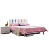 Cheap price kids bedroom furniture sets colorful lines theme princess beds for lovely girls wholesale from China