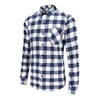 polyester cotton fabric white red blue long sleeve flannel men's smart offical check shirts in spot