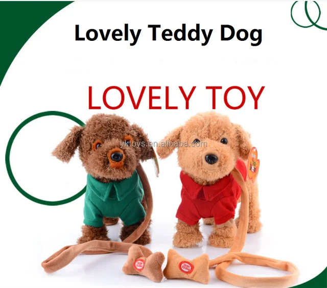 new design lovely teddy dog plush toy battery operated walking
