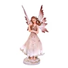 European Resin Statue flower fairy Girl Crystal Wings Angel