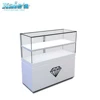 Modern design luxury glass used jewelry display showcase mall jewelry counter lighted metal glass top jewelry display case