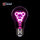 新中国 E26 E27 装飾エジソンランプピンク赤緑漫画スターツリーガラス RGB 2 ワット A60 A19 Led フィラメント電球ライト