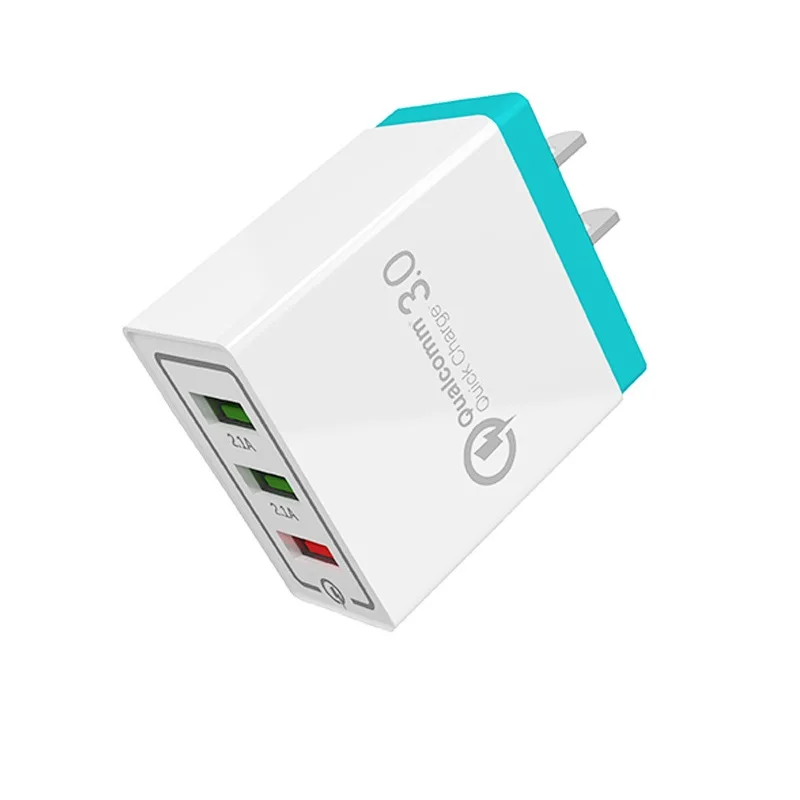 

Colourful QC 3.0 2.1A Quick Charging 3 Port USB Chargers Adapter Wireless Wall Charger