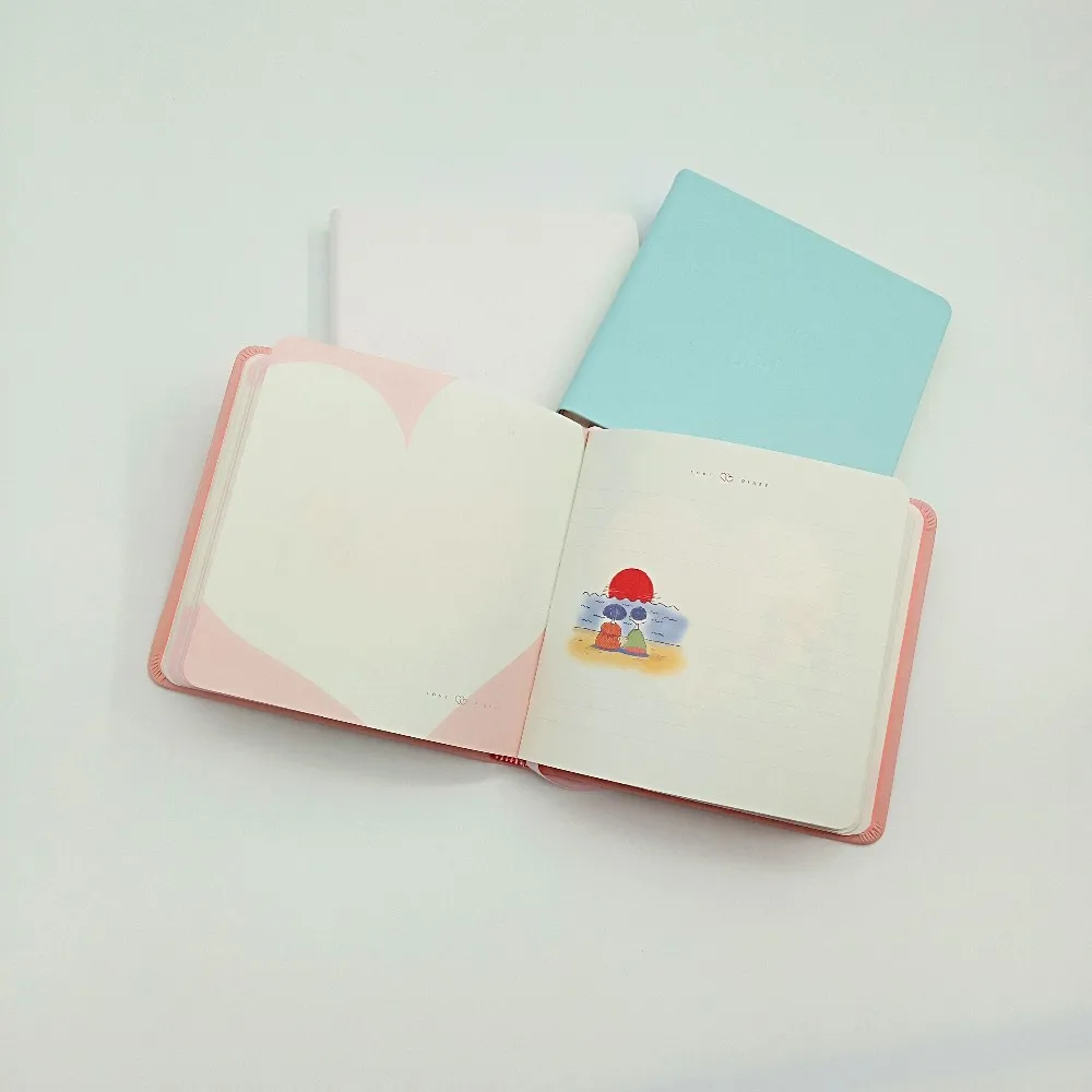 note book set with 3 packs 80 sheets lock diary notebook pu
