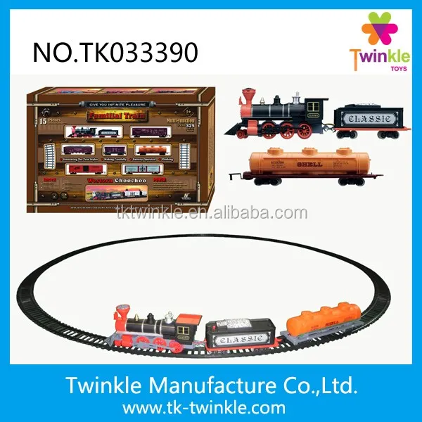 Flexible track toy battery operated electric model train set