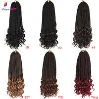 

14 18 24 Inch Crochet Hair Box Braids Curly Ends Ombre Synthetic Hair for Braid 24 Strands Braiding Hair Extensions