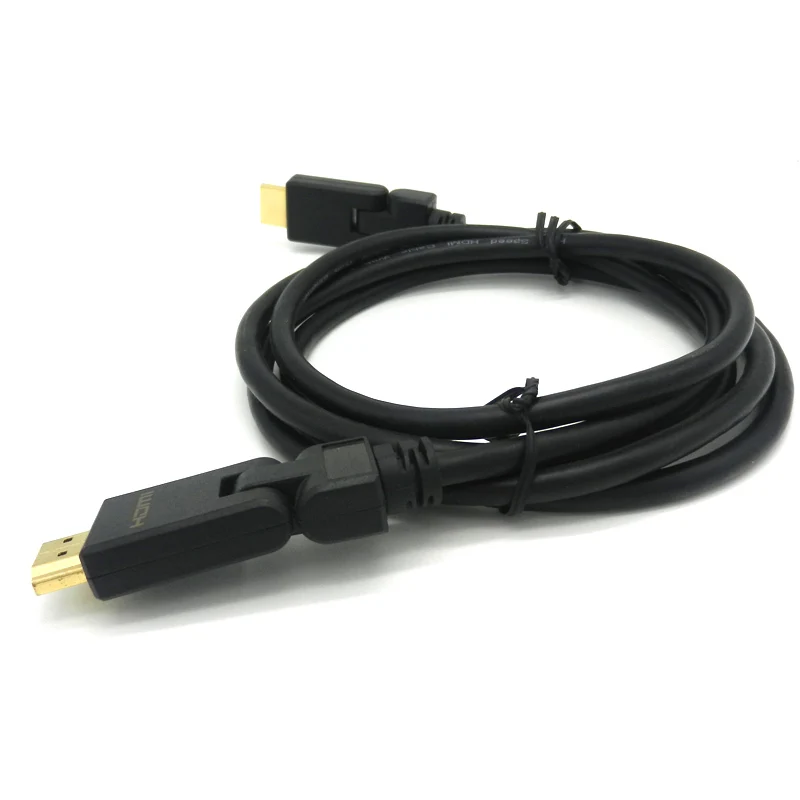 high speed gold plated black color hdmi cable 1.4v 3d flexible 180degree rotation hdmi cable for audio video cable - ANKUX.COM