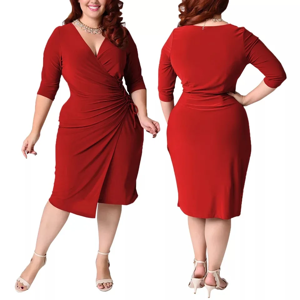 Fashion Casual Summer Clothing Women Plus Size Dress Lady Batwing Sleeves Elegant Dress, Red;green;black;blue
Fashion Casual Summer Clothing Women Plus Size Dress Lady Batwing Sleeves Elegant Dress, Red;green;black;blue