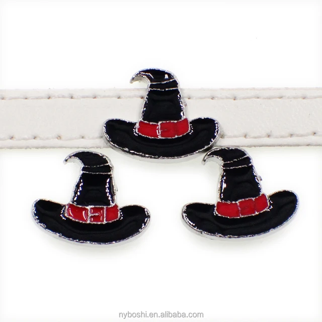 halloween-witch hat)enamel diy 8mm slider charms for bracelet