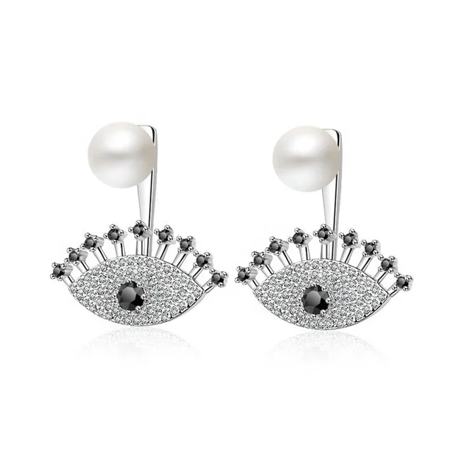 Fashion Women 925 Silver Shiny Zircon Pearl Evil Eyes Earrings For Female Personality Punk Party Earrings Gift Jewelry
Fashion Women 925 Silver Shiny Zircon Pearl Evil Eyes Earrings For Female Personality Punk Party Earrings Gift Jewelry