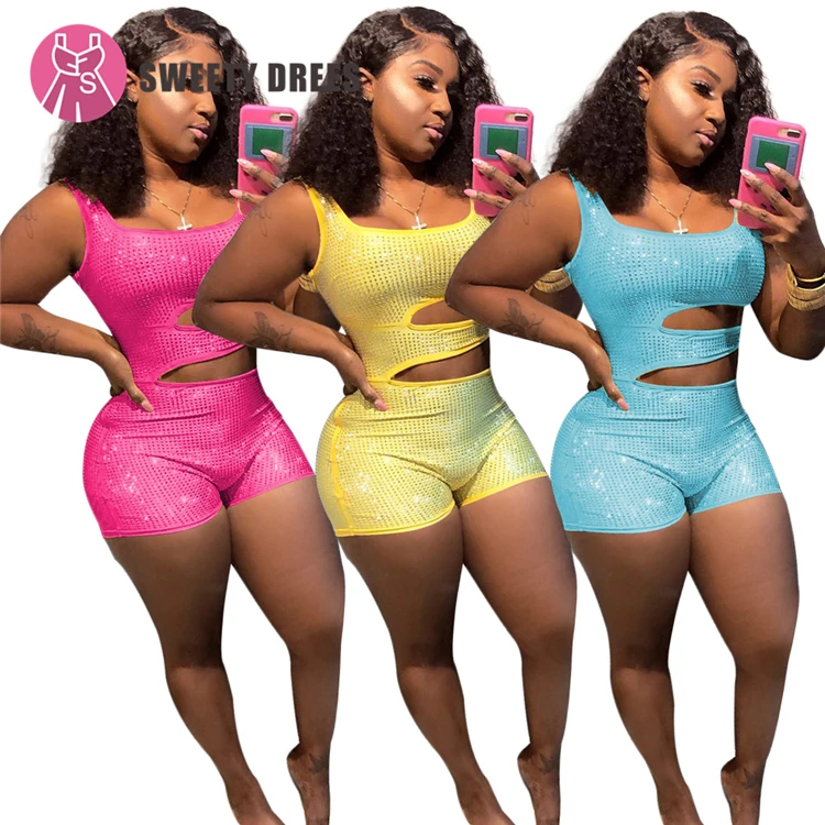 9S00584 3 colors summer latest design hollow out sexy rhinestone sleeveless bodycon romper for woman
9S00584 3 colors summer latest design hollow out sexy rhinestone sleeveless bodycon romper for woman
