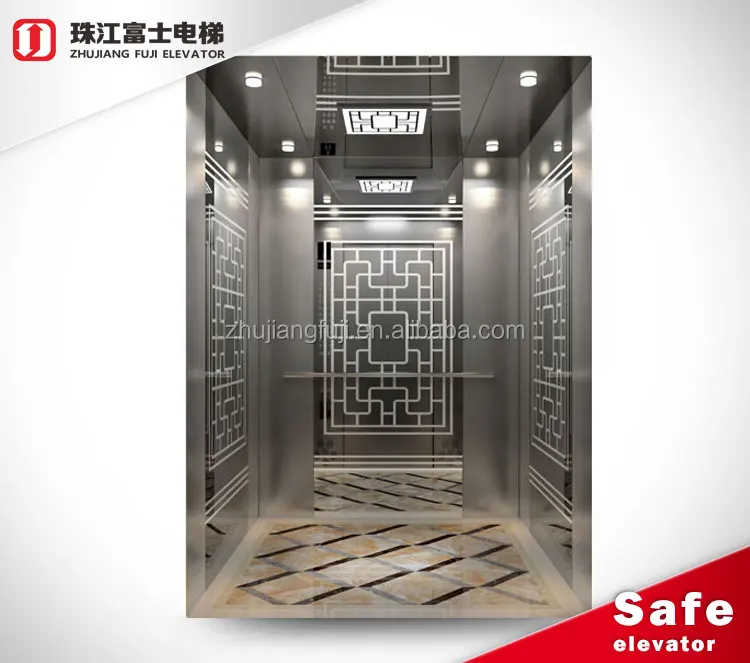 ZhuJiangFuJi (Titanium & Etched Decoration Inside)Passenger Elevator For Sale