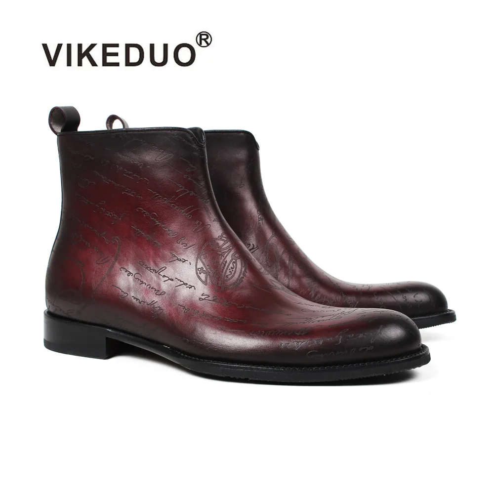 Vikeduo Hand Made New York Style Laser Letter Footwear Zipper Red Mens Fashion Boots 2018 Shoes Genuine Leather
Vikeduo Hand Made New York Style Laser Letter Footwear Zipper Red Mens Fashion Boots 2018 Shoes Genuine Leather