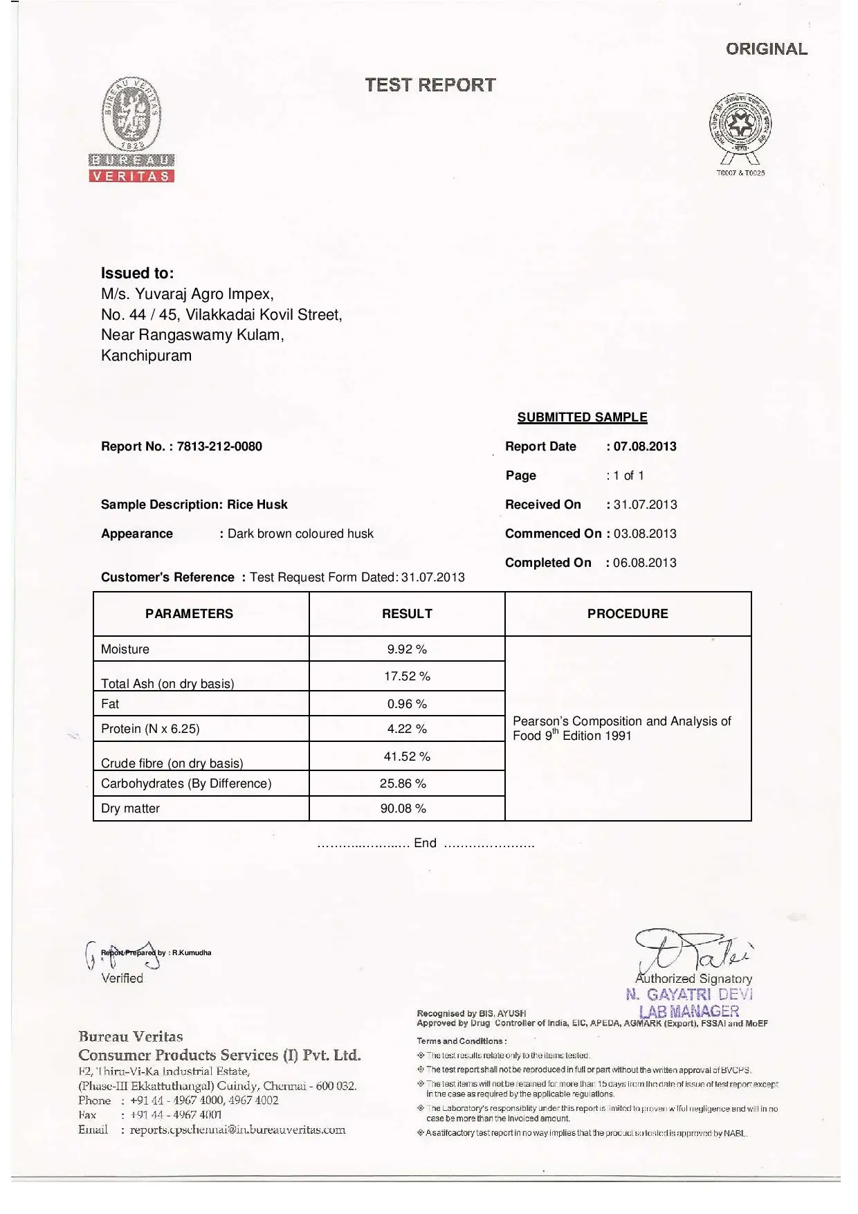 test report bureau veritas