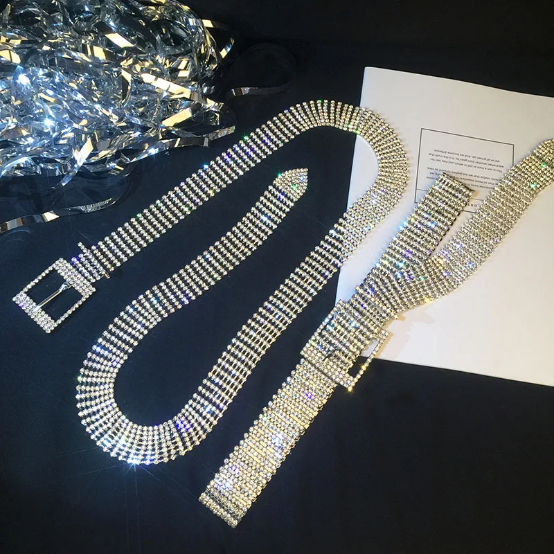 New arrival Factory Sexy and Shiny Crystal Rhinestone Chain Waist Belt Party crystal belt