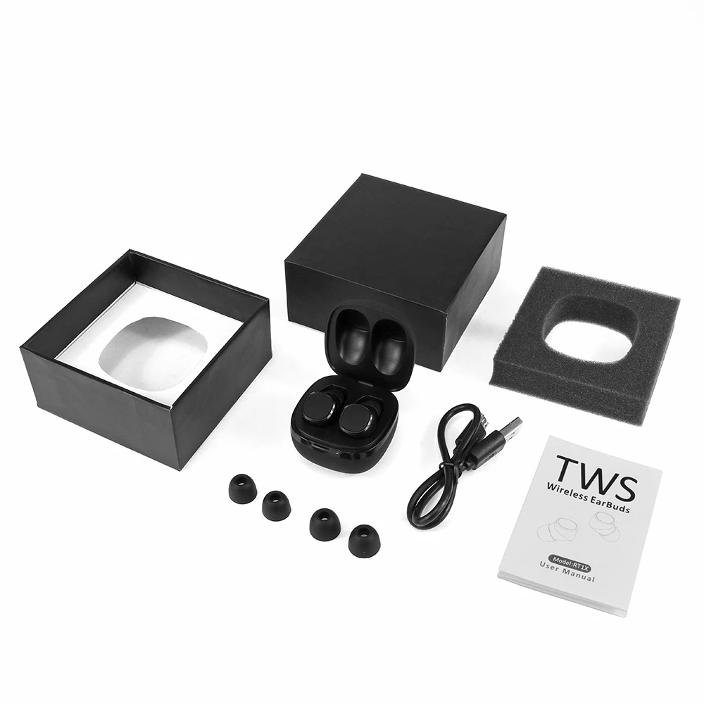 Top Ten TWS 5.0 Handsfree In-Ear Wireless Bluetooth Ear Buds Headphones RX17,Twins Earphone with Charging Box-Chelsea - ANKUX.COM
