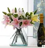 Decoration wedding cheap real touch wholesale latex artificial lily flowers