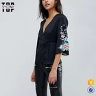 Alibaba wholesale casual ladies floral print sleeves kimono blouse