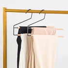 2 Tier Pant Hangers Open Ended Non Slip Trouser Organizer Space Saving Wooden Closet Storage Organizer For Skirts Scarf