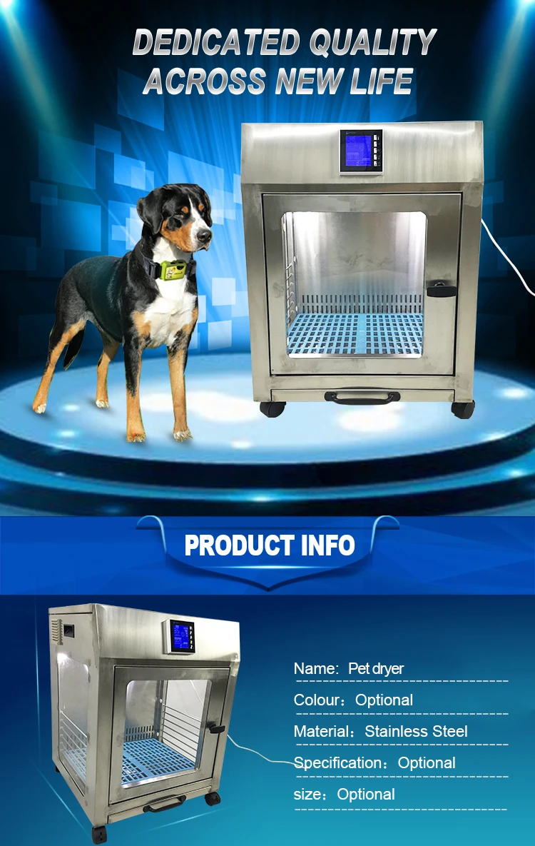 Pet Products Grooming Dryer Stainless Steel Constant Temperature Heating Ultra Quiet