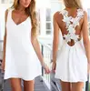 2019 Spring And Summer Hot Style Women Ladies White Dress Backless Lace Sexy Mini Sleeveless Dress