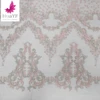 PINK luxury lace fabric embroidery flower mesh french lace tulle high quality beaded lace HY1100-2