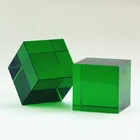 60mm Colored Crystal Cube Customized LOGO Etched Crystal Crafts