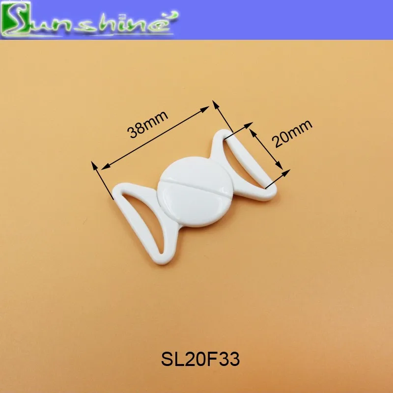 White bra front clasp swimwear plasthic buckle in nickle free