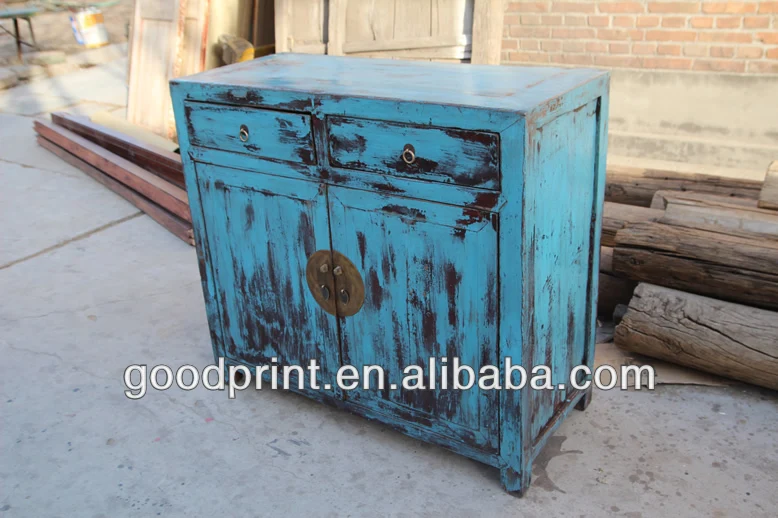 Antique Vintage French Painted Wooden Cabinet Cupboard Shabby Chic France2
