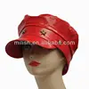Party Cheap red PU leather Pop Punk Snak Back police officers cop Cap Hat for Ladies MH-1721