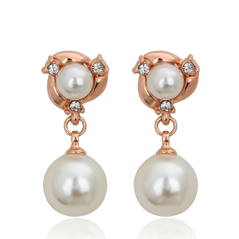 Top Quality Crystal Two Imitation-Pearl Pendant Earrings Rose Gold Color For Women Girl Party Fashion Jewelry Wholesale E081
Top Quality Crystal Two Imitation-Pearl Pendant Earrings Rose Gold Color For Women Girl Party Fashion Jewelry Wholesale E081