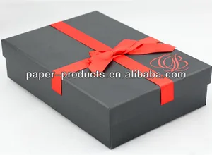 wedding invitation box black matt gift box with red grosgrain