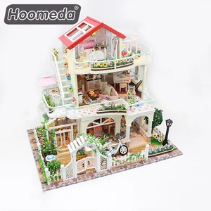 brand miniature doll house furniture set diy three floor wooden