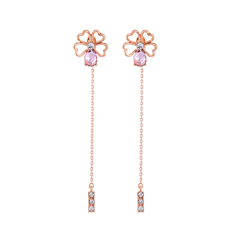 ed01568c Pink Clover Rose Gold Earrings Chain Gift
ed01568c Pink Clover Rose Gold Earrings Chain Gift