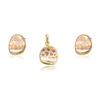 64884 xuping gold plated tri color love heart fine fashion jewelry set