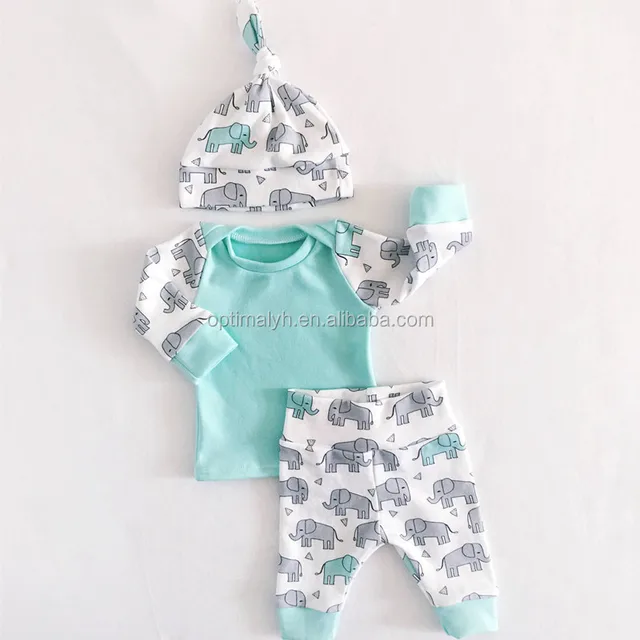 newborn baby set 3pcs boy girl clothes long sleeve cartoon