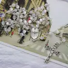 R0028 white pearl wholesale rosary parts necklace making
