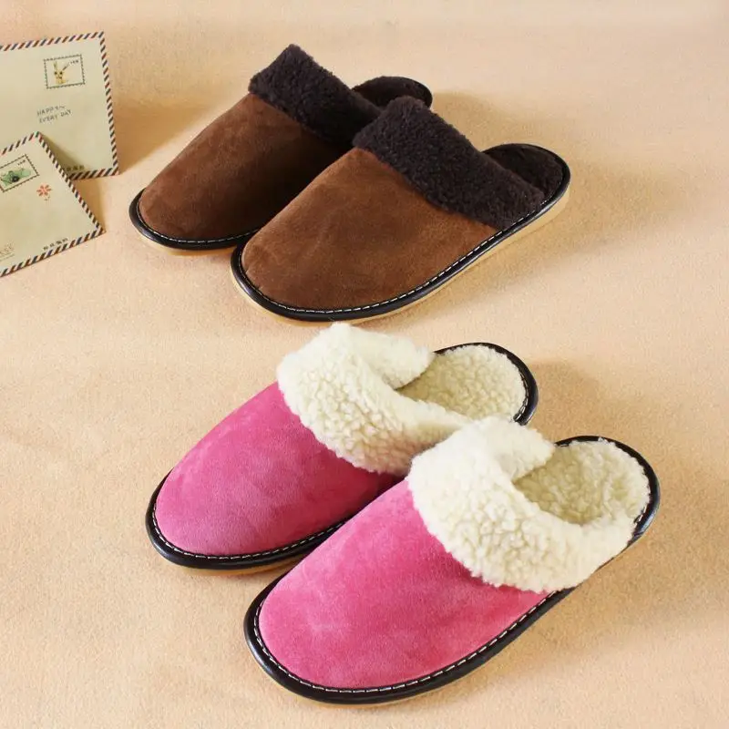 Real Genuine Leather Women Men Home Slippers Warm Winter Indoor Shoes For Couples Bedroom House Plush Comfortable Guests Flats
Real Genuine Leather Women Men Home Slippers Warm Winter Indoor Shoes For Couples Bedroom House Plush Comfortable Guests Flats