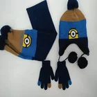 custom 6-12 years old boys girls kids children cashmere knit scarf glove and hat set