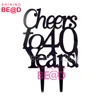 Alibaba Unique Popular Cheers to 40 Years Birthday 40th Anniversary Cake Topper Party Decoration Sign