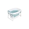 Baby Folding Bathtub, Infant Collapsible Portable Shower Basin with Non Slip Mat easy for travelling