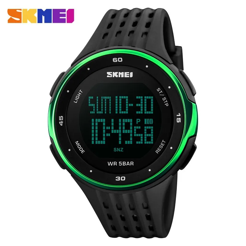 

SKMEI 1219 Digital Wristwatches Men Outdoor Sport Watches Chronograph Fashion Clock PU Band Waterproof Relogio Masculino Watch