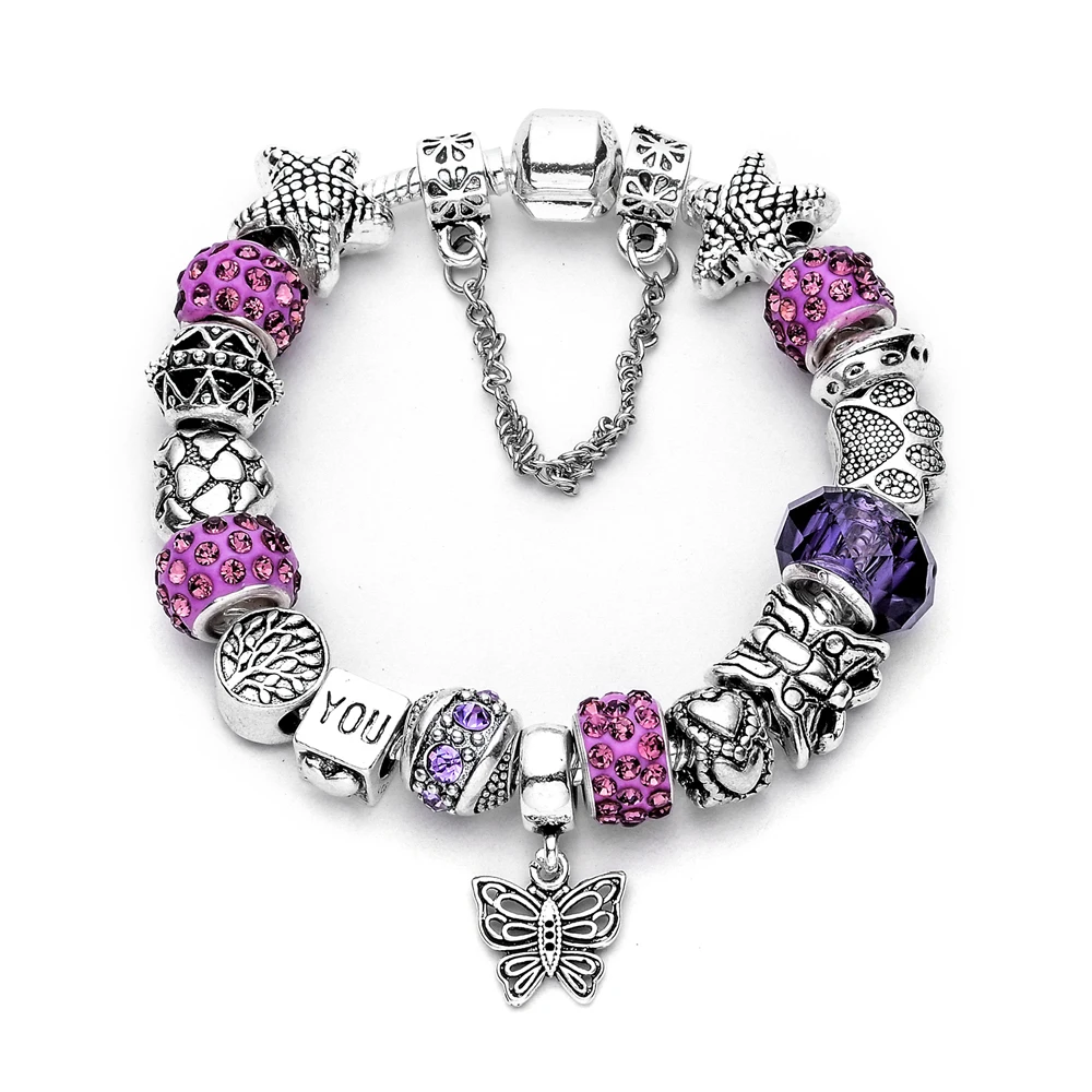 Crystal Bead Charm Bracelet & Bangle Butterfly Pendant Beads for Women Ladies Girl Bracelets Fashion Jewelry Gifts
Crystal Bead Charm Bracelet & Bangle Butterfly Pendant Beads for Women Ladies Girl Bracelets Fashion Jewelry Gifts