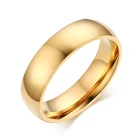 Gold Blue Silver Color Stainless Steel US size 6mm Classic Wedding Rings