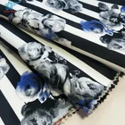 Stripe floral 97% cotton 3% spandex shirting and suiting stretch satin cotton cloth print fabric